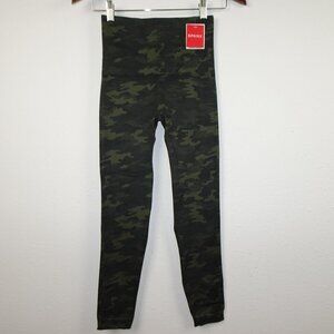 SPANX Camo Leggings Women's Size S Green Gym Yoga Look At Me Now Camouflage